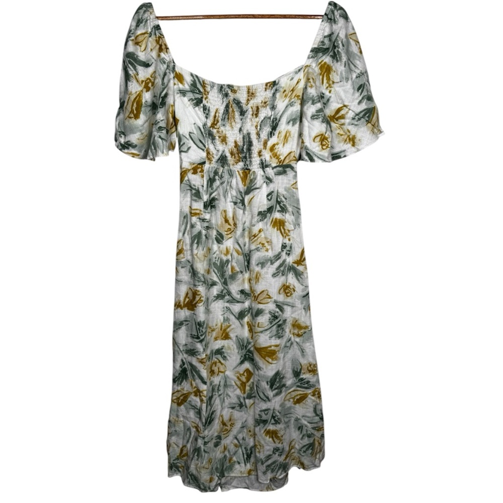 Zara floral print cut-out midi dress with a sweetheart neckline and side slits - Picture 3 of 9